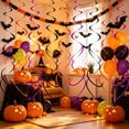thumbnail image 4 of MYUNNIL Halloween Swirl Hanging Streamers, Double-Swirl Design Black Orange Purple Spiral Ceiling Ornaments, 9 Pcs 39" Lightweight Paper Party Banner Supplies for Wall Window Holiday Party Decor, 4 of 7