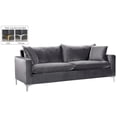 thumbnail image 3 of Meridian Furniture Naomi Contemporary Velvet Sofa in Gray, 3 of 8