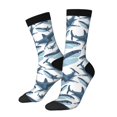 thumbnail image 1 of Balery Cute Shark Calcetas Largas con Estampado para Hombre y Mujer – Suaves y Transpirables, Talla Única (US 5-11), 1 of 6