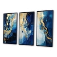 thumbnail image 3 of Designart "Harmonious Oceanic Waves Golden Waves V" Abstract Painting Framed Wall Art Set Of 3 - Gold Modern Frame Gallery Wall Set For Home Decor, 3 of 6