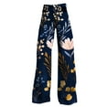 thumbnail image 4 of yunLCZ Womens Dress Pants Wide Leg Pants Woman High Waist Floral Patterned Pants Lightweight Loose Fit Casual Colorful Trouser Imitation Jeans, 4 of 4
