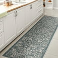 thumbnail image 4 of JONATHAN Y SANTA MONICA 2 x 8 Runner Rug, Tela Bohemian Textured Weave Floral - Teal/Gray, SMB100C-28, 4 of 5