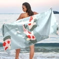 thumbnail image 6 of River Ukiyoe Fish Beach Towel Fast Drying Camping Towels Sand Free Beach Blanket Soft Absorbent Travel Sport Towel for Gym Bath Shower Swimming 30" x 60" Washcloth Gift, 6 of 7
