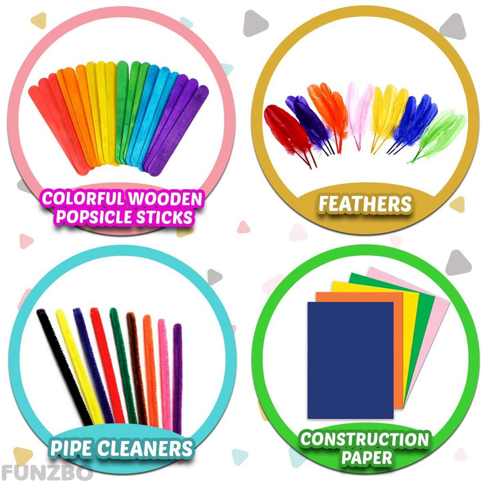 Kids Arts and Crafts Supplies Kit, DIY Craft Material Set for Home & School Projects, Complete Creative Art Box for Boys & Girls，Multi Color
