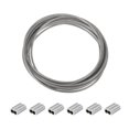 thumbnail image 1 of Unique Bargains 1/5' OD 32.8 Ft 304 Stainless Steel Cable Wire Rope with Aluminum Sleeves 7 x 7 Strand Rope Silver, 1 of 7