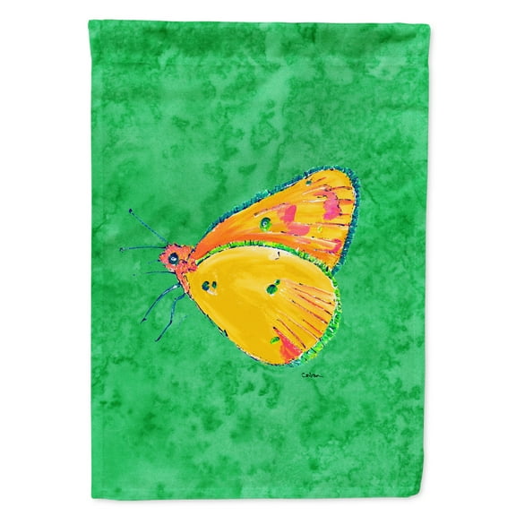 Carolines Treasures 8861-FLAG-PARENT Butterfly Orange on Green Flag multicolor