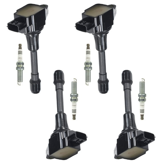 4 Ignition Coils and 4 NGK Ruthenium Spark Plugs Compatible with 2007-2019 Nissan Altima Versa Replacement for UF549