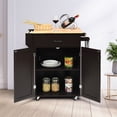 thumbnail image 4 of Costway Carro de Cocina con Ruedas Carrito de Servicio con Cajón Armario Estante Ajustable Especiero Isla Rodante de Comedor 82 x 48 x 91 cm, 4 of 10