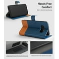 thumbnail image 6 of Galaxy S10e Case, Ringke [Wallet] Premium Leather with Magnet Clasp Flip Kickstand - Navy & Brown, 6 of 7