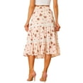 thumbnail image 3 of MODA NOVA Floral Chiffon Skirts for Juniors Elastic Waist Tiered Flowy Midi Skirts, 3 of 5