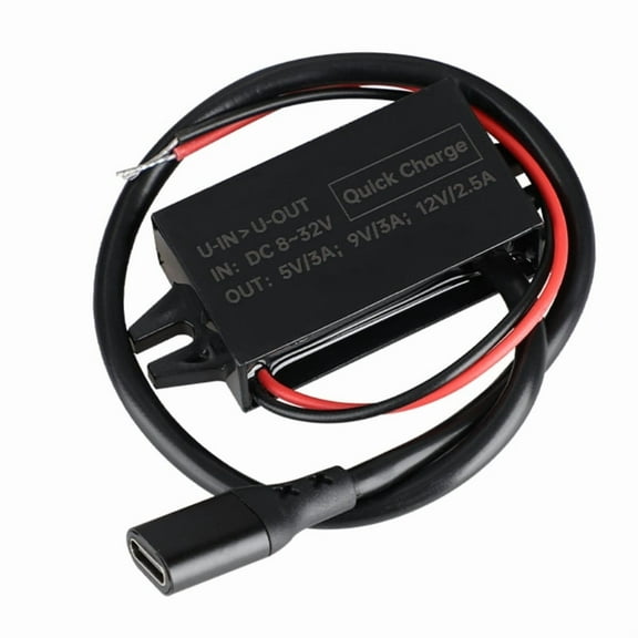 8V-32V to 5V/9V/12V PD 30W Type C Fast Charger Buck Module Car Power Converter Waterproof Modified Car Van Caravan