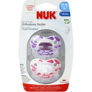 NUK Orthodontic Camo Puller Pacifier in Assorted Colors and Patterns 0-6 months 2 ea