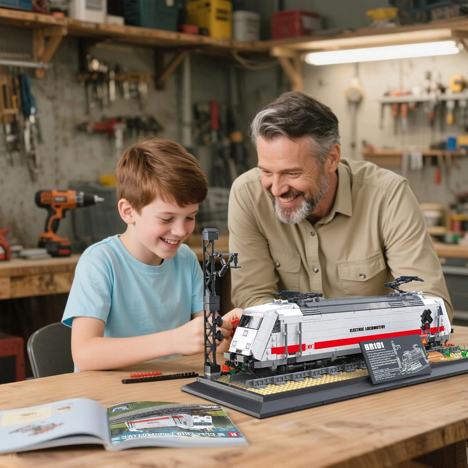 Reobrix Train Building Blocks Set 66802, German BR101 Electric Locomotive Building Toy Model Kit, Collectible Rail Train Display Model for Home Decor, Birthday Gifts for Adults Boys 14+ (1928 PCS)
