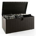 thumbnail image 1 of Costway 130 Gallon Patio Deck Box Outdoor Waterproof Storage Container for Tools Toys Brown, 1 of 10