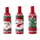 thumbnail image 2 of sweethay Cubierta de botella de vino de Navidad tejida, de comedor elástica de Papá Noel, manga de banda para botella de vino y champán, diseño Kits de decoración para fiestas Muñeco de nieve sweethay HA070784-02, 2 of 6