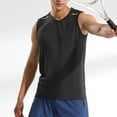thumbnail image 2 of PEASKJP Mens Sportstyle Tank Top Soft Performance Gym Shirts Plain Muscle Tee,Black L, 2 of 5