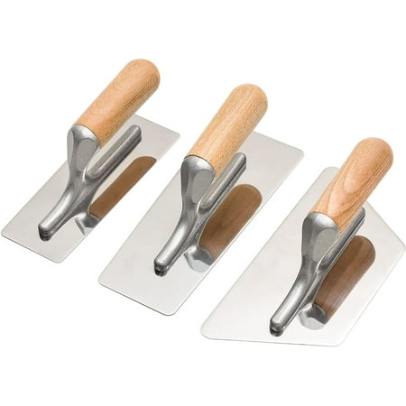 Polished Stainless Steel Venetian Plaster Trowel Set 3 PC Paint Plastering Finishing Hand Tools