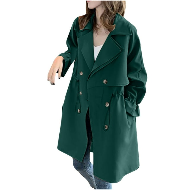 RXIRUCGD Manteau Long Fin Décontracté et Tendance pour Femme, Manteau Décontracté au Tempérament, Bleu, Taille : M