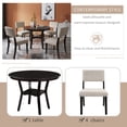 thumbnail image 4 of Hassch 5-Piece Kitchen Dining Table Set Round Table With Bottom Shelf, 4 Upholstered Chairs For Dining Room（Espresso）, 4 of 9