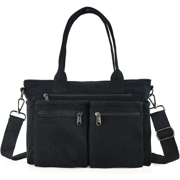 Womens Casual Corduroy Tote Bags with Multiple Pockets Hobo Crossbody Bag Travel Shoulder Bags Cute Purse Handbag