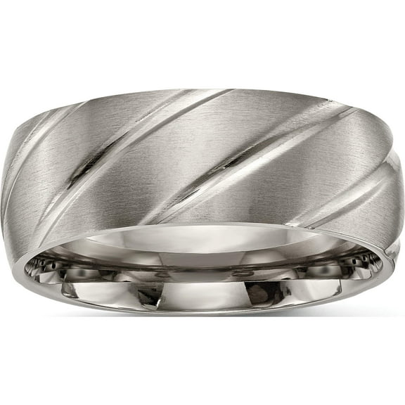 Titanium Satin 8mm Swirl Design Band (Size 7) Made In China tb322-7