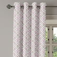 thumbnail image 3 of Ambesonne Checkered Grommet Curtain, Diagonal Lines Floral, 50" x 63", Mauve Pink Forest Green, 3 of 6