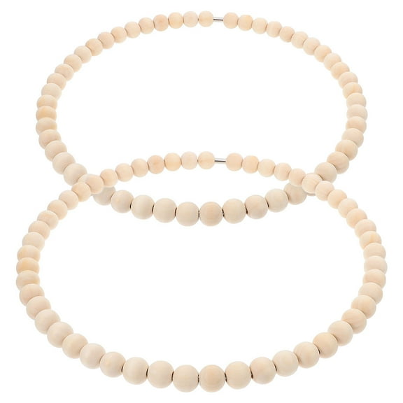 Worgeous 2PCS Bead Wreath Bases Wood Hanging Decorations Versatile Wooden Bead Garland for DIY Crafts Wall Decor and Holiday Decorations