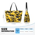 thumbnail image 4 of Women'S Large Capacity Beach Bag Travel Bag 17.7×15in Waterproof And Durable Portable Can Be Used For Daily Play Travel Shopping Gym Vector Camouflage Pattern Yellow_3, 4 of 5