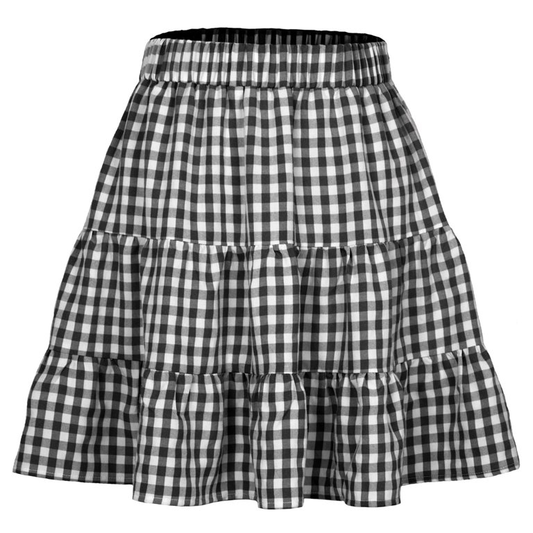 【BAON】Nada Banding Check Tiered Mini Skirt Bohemian uncut frill banding tartan check mini skirt (2