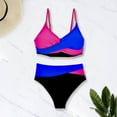 thumbnail image 6 of Womens Swimsuits Two Piece Separate Bikini Set Color Block Beachwear Blue Women Bathing Suits L, 6 of 6