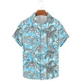 thumbnail image 5 of Yteetum Men's T ShirtsHawaiian Floral Print T Shirts Casual Button Down Short Sleeve Lapel Beach Summer T-Shirts, 5 of 7