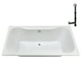 thumbnail image 5 of Streamline N-4460-766-CH 60 in. x 32 in. Acrylic Soaking Drop-In Bathtub in Glossy White, With External Drain in Polished Chrome, 5 of 13