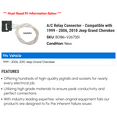thumbnail image 2 of A/C Relay Connector - Compatible with 1999 - 2006, 2010 Jeep Grand Cherokee 2000 2001 2002 2003 2004 2005, 2 of 2