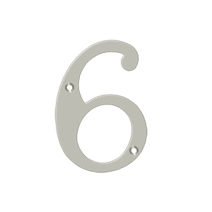 Deltana RN4-6U15 4" Numbers; Solid Brass; Satin Nickel Finish