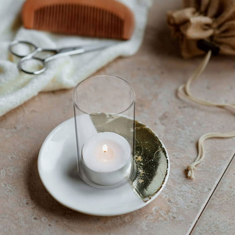 Zcyifa Clear Glass Hurricane Candle Holders - Set of 2
