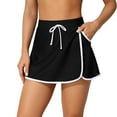 thumbnail image 1 of Attraco Women's Split Swim Skirt High Waisted Sporty Swimsuit Bottom with Side Pocket, 1 of 8
