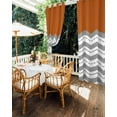 thumbnail image 5 of nqOlkjepod Outdoor Curtains for Patio Waterproof, Grey Chevron Outdoor Privacy Panels Grommet, Geometric Orange Print Wavy Striped White Blackout Outside Curtains for Porch/Cabana 54"x95", 2 Panels, 5 of 8