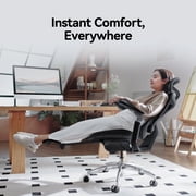 SIHOO C300 Pro Ergonomic Mesh Office Chair with Footrest, Big and Tall Home Desk Chair with Soft 6D Arms, Dynamic Lumbar Support, Gaming & Executive Computer Chairs - Black