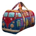 thumbnail image 2 of Hippie Van Quilted Duffle Bag,Basics Carry-On Gym Bag,Funny Shopping Work Canvas Bag,Boho Hippie Bus Quilted Duffel Bag,Stylish Womens Large Capacity Weekend Bag (3D Floral Print, 16"L x 8"W x 8"H), 2 of 2