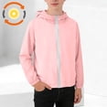 thumbnail image 4 of Kids Windbreaker Jacket for Boys UPF 50 Sun Protection, Lightweight Hooded Jacket for Outdoor Play, Travel & Spring, Pink (Kids to Teen),Size 14-15 T, 4 of 9