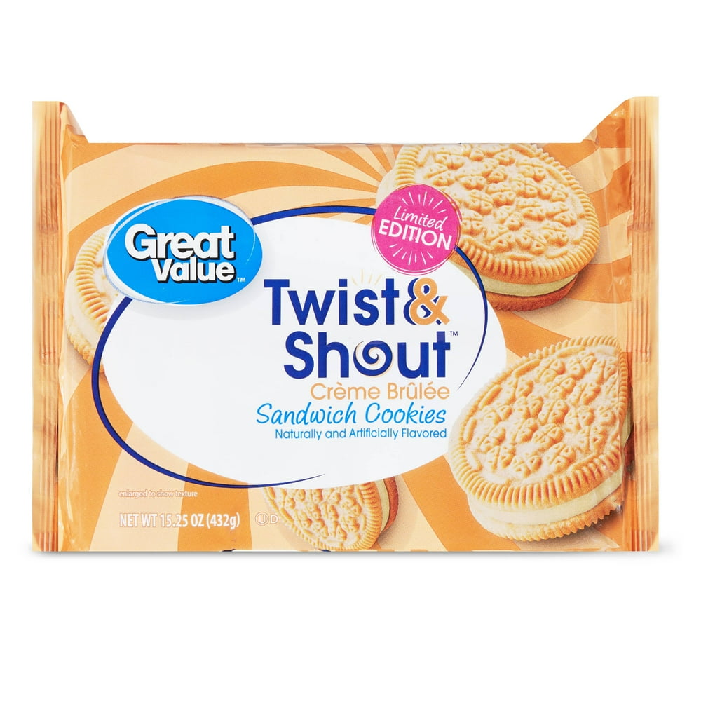 Great Value Twist & Shout Creme Brulee Sandwich Cookies Limited Edition