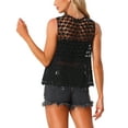 thumbnail image 3 of INSPIRE CHIC Women's Sleeveless Open Front Cardigan Vest Hollow Out Crochet Shrugs M Black, 3 of 5