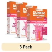 (3 pack) Dunkin' Refreshers Strawberry Dragonfruit Lemonade, Singles to Go Powdered Drink Mix, 10 Count Packets