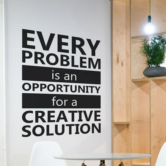 QTH Motivational and Inspirational Office Wall Decal Sticker Vinyl Quotes for Business Teamwork Words and Saying Positive Decoration (Every Problem is an Opportunity for a Creative Solution)