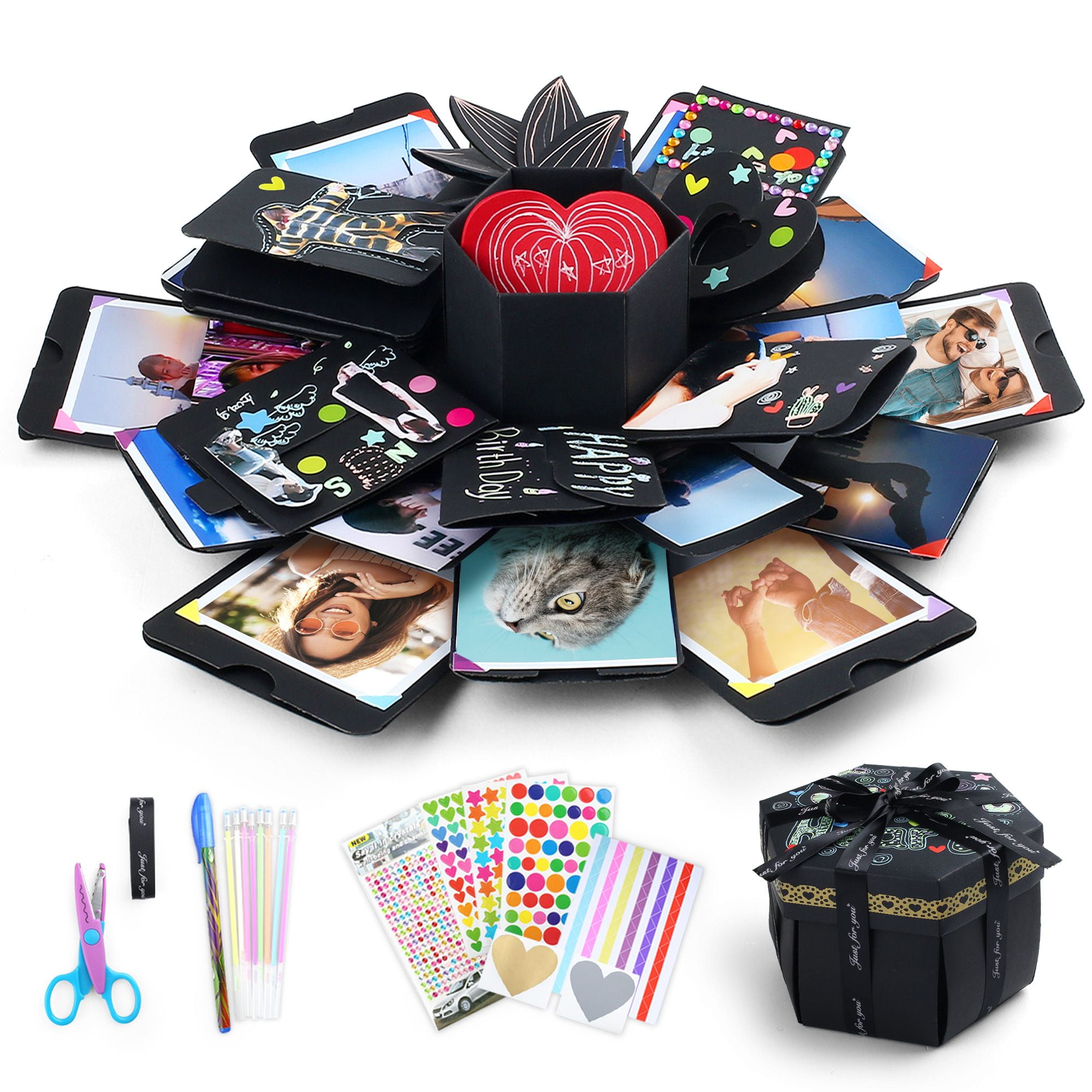 Personalized Pull Out Photo Box Gift Custom Text Picture Box Gift Explosion  DIY Photo Album Cover Creative Gift Boxes For Couple Family Friends