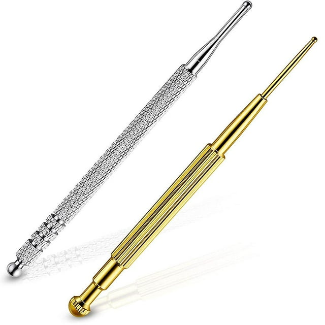 2 Pcs Ear Point Probe Massage Tool Retractable Acupuncture Pen For Pain Relief Acupuncture Pen Ear Reflex Zone Massage Acupuncture Probe