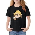 thumbnail image 2 of Blusas y camisas de manga corta con cuello redondo para niños Camiseta de verano de manga corta estampada para niñas Jersey elegante de cuello redondo para niñas Top de algodón para niños, 2 of 6