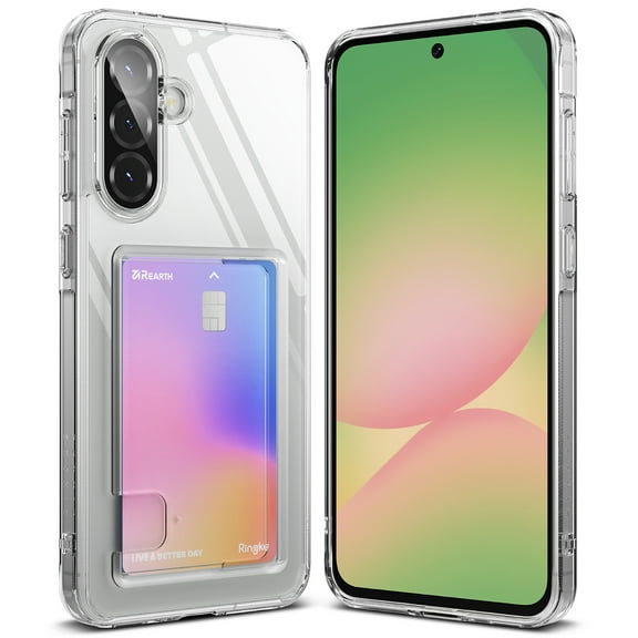 Ringke Fusion Card for Galaxy A36 5G / A56 5G Case, Built-In Card Holder Minimal Yellwoing Transparent Wallet Hybrid Cover - Clear