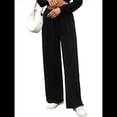 thumbnail image 2 of Pantalones Deportivos de Pierna para Mujer, Cintura Alta, Holgados y con Cordón Ajustable Negro XXL, 2 of 9