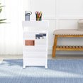 thumbnail image 3 of Miumaeov Office Paper Organizer with Pencil Holder, Multifunctional 5-Tier Document File Fold Holder Rack, Assemble Letter Sorter Tray for School Classroom Home, Magazine Storage Book Shelf (White), 3 of 12